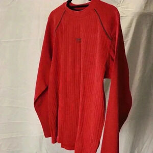 Vintage Tommy Jeans long sleeve Men's top red L100% cotton ribbed casual crew